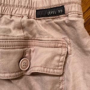 LEVEL 99 Pink Linen loose fitting pants